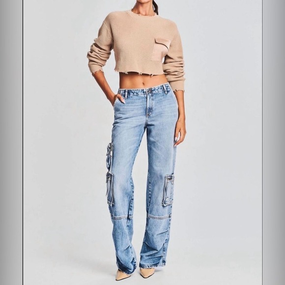 SER.O.YA Mid Cropped Devin Sweater in Tan Size‎ L - Picture 11 of 12